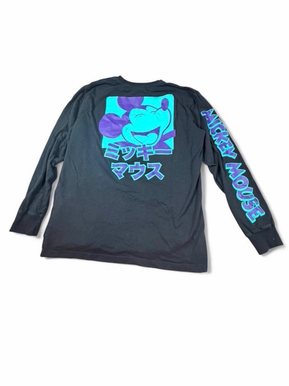 Disney Mickey Mouse Vaporwave Long Sleeve Tee Y2K Anime Style medium